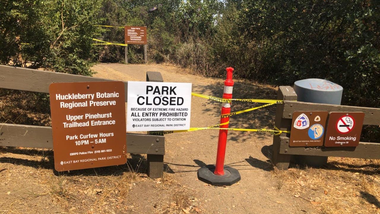 Historic Number of Bay Area Parks, Open Spaces Closed During Massive Wildfires