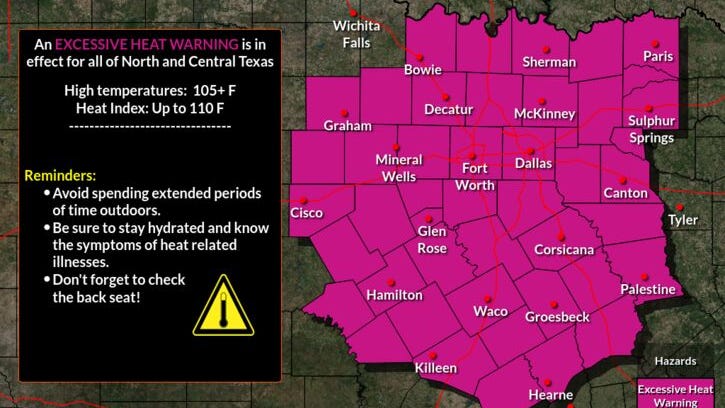 A brief cooldown is almost here, until then we have more Excessive Heat Warnings for North Texas