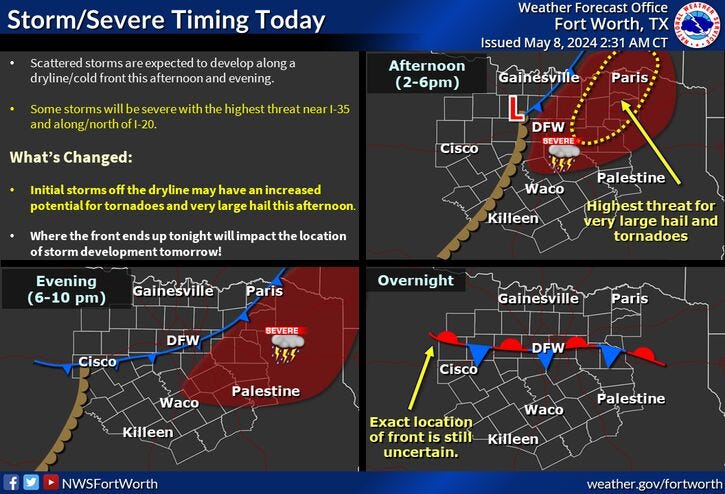Forecast for Wednesday, May 8, 2024.