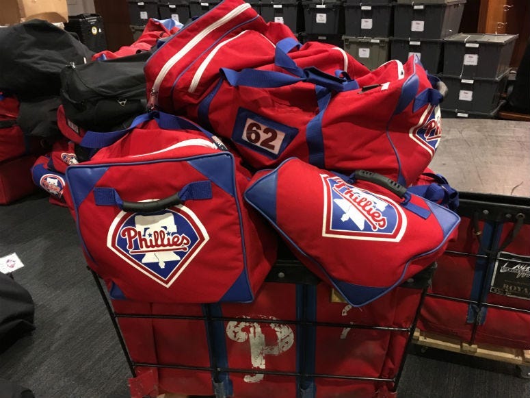 The Phillies' equipment truck departs Friday around noon for spring training in Florida. 