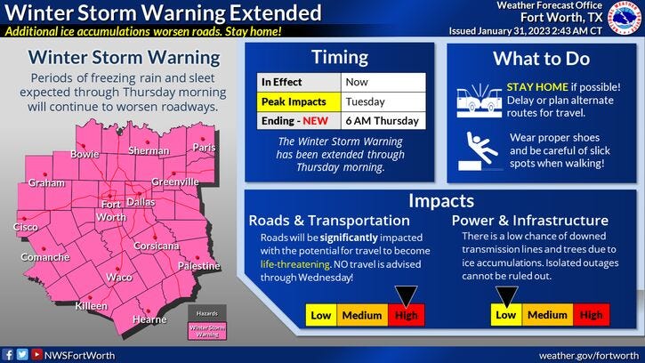 Live Radar: Winter Storm Warning remains in effect until Thursday morning; Ice storms expected
