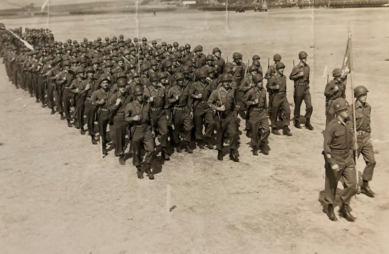 U.S. Army soldiers marching
