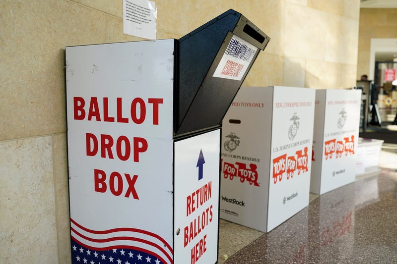 A mail ballot drop box is displayed Nov. 7, 2023, at Northampton County Courthouse in Easton, Pennsylvania.