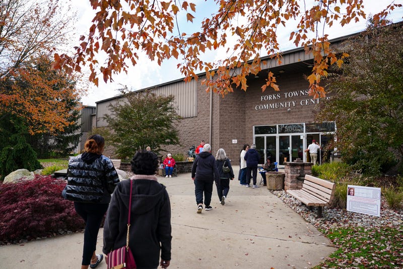 Northampton County voters head to the polls on Nov. 7, 2023, at the Forks Township Community Center.