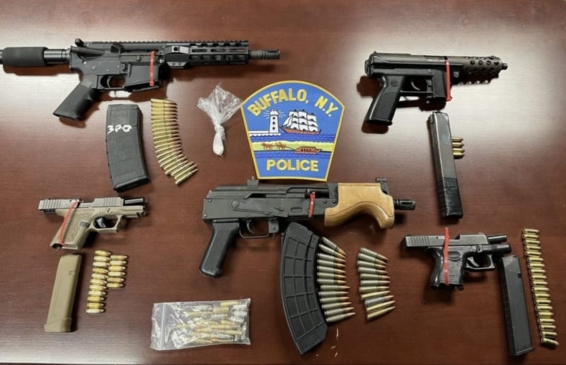Weapons recovered in an arrest on Jan. 31, 2024