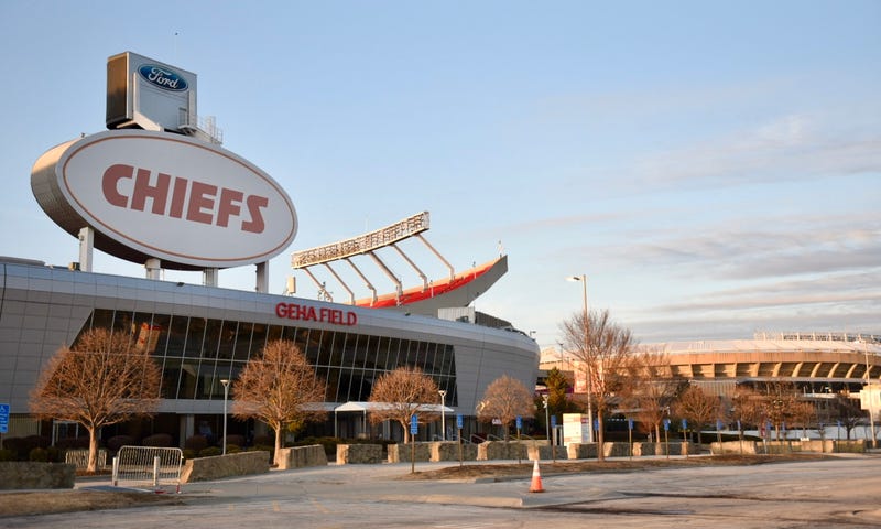 GEHA Field at Arrowhead Stadium, home of the Kansas City Chiefs, and Kauffman Stadium, home of the Kansas City Royals, are pictured on Feb. 8.
