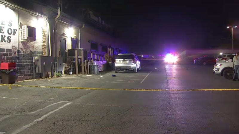 The scene of an investigation into an alleged vehicular homicide in Northeast Philadelphia Sunday.
