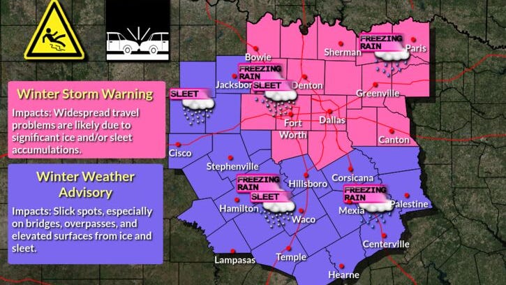 Winter Storm Warning continues through 6pm Thursday; Freezing rain the main concern