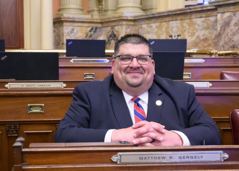 Rep. Matt Gergely takes the oath of office on Feb. 21, 2023.