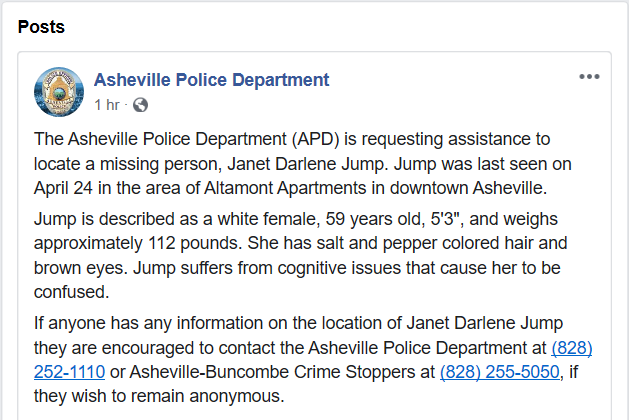 Janet Darlene Jump - FB Post
