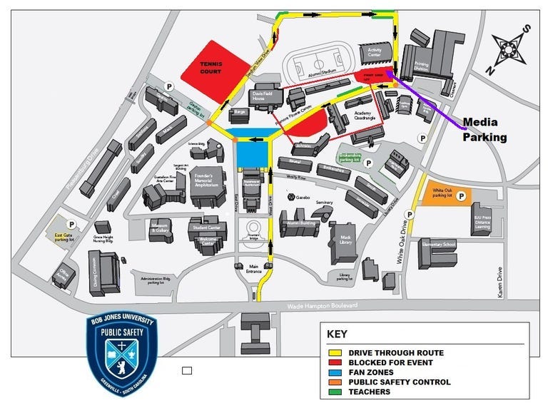 BJA Graduation Route Map for 5/14/20