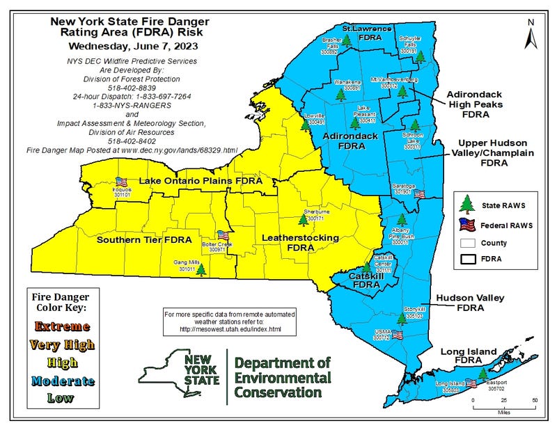 New York State Fire Danger map