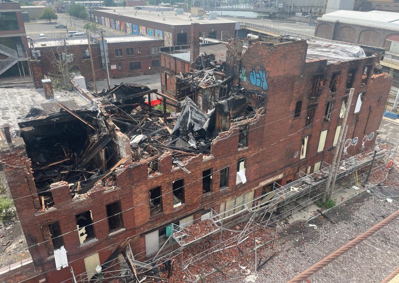 Fire damage to 110-118 South Park Avenue