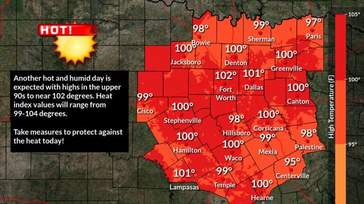 First day of Summer brings Air Quality Alert, high near 100