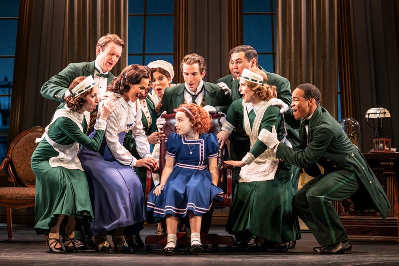 Ellie Pulsifier (center) stars in the title role in the national tour of "Annie."