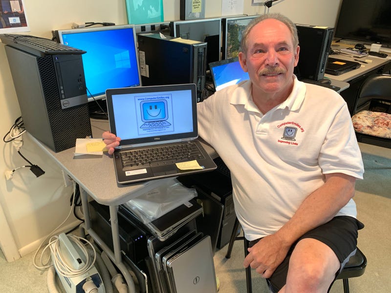 Marc Goldstein, who refurbishes and donates computers to students through the nonprofit ComputerSmiles.