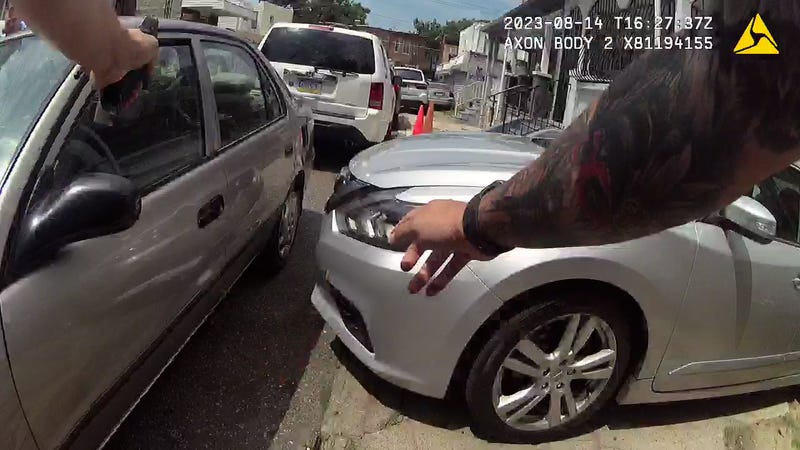 Body-worn camera footage shows Mark Dial firing his service weapon at Eddie Irizarry on Aug. 14, 2023. 