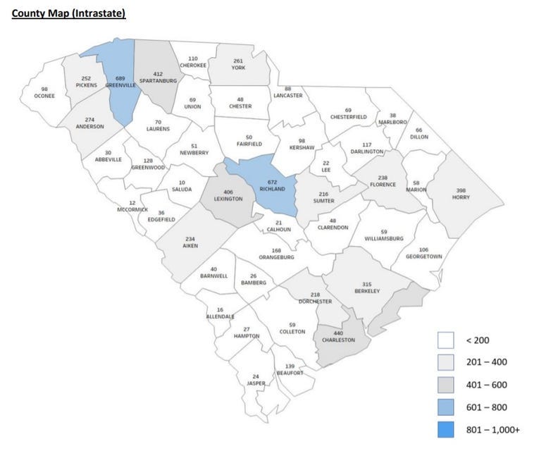 South Carolina Initial Unemployment Insurance Claims Data Week Ending August 15, 2020