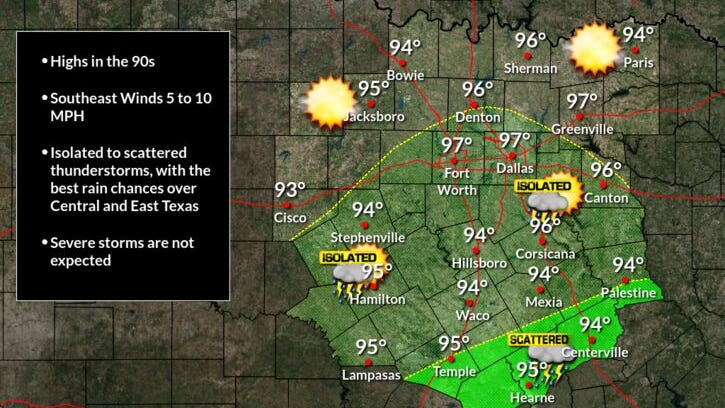 Upper level high breaks down into the weekend, a few late day storms possible