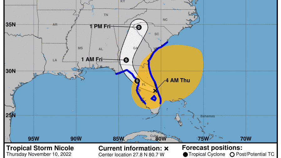 Hurricane Nicole makes landfall along Florida Atlantic coast