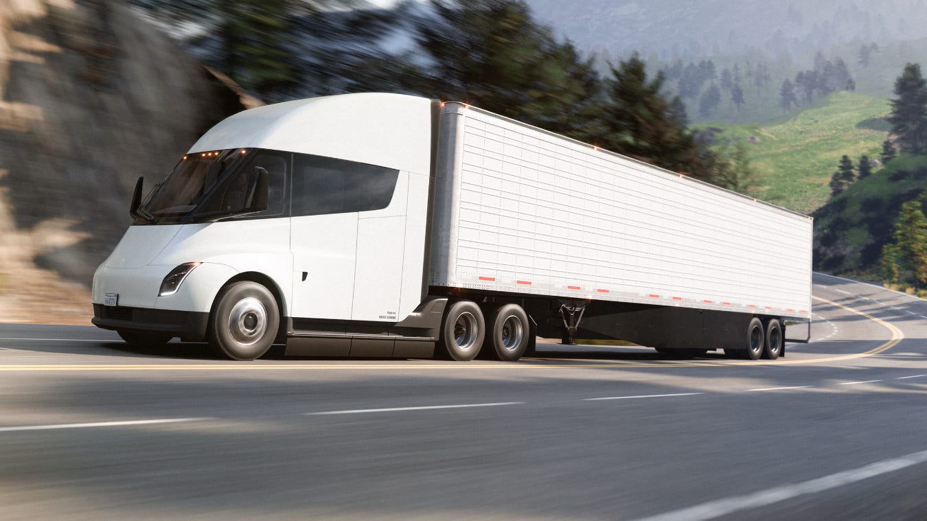 A Tesla semi-truck is on its way