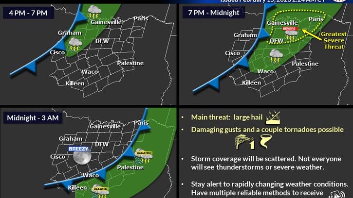 Chance for severe storms this evening, isolated tornadoes possible