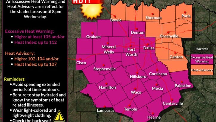 Mostly sunny, windy and hot; Excessive Heat Warnings continue