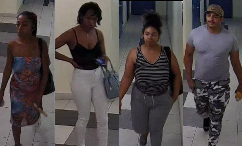 Four of the six "witnesses" being sought by police
