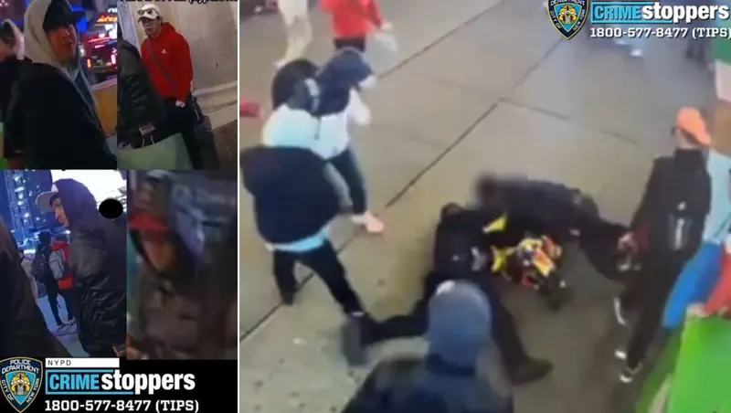 The NYPD initially released this photo of the NYPD officers being assaulted.