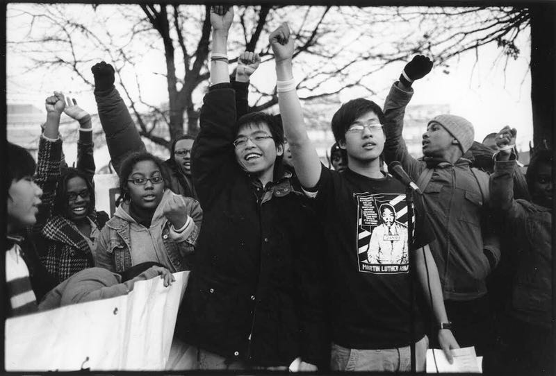 Wei Chen at an eight-day boycott he led in 2009. 