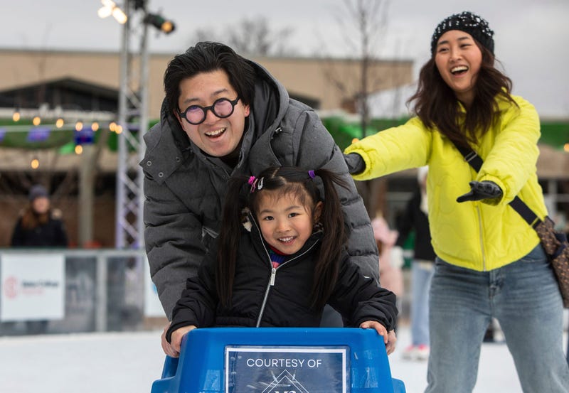 Family ice skates at Winter Blast