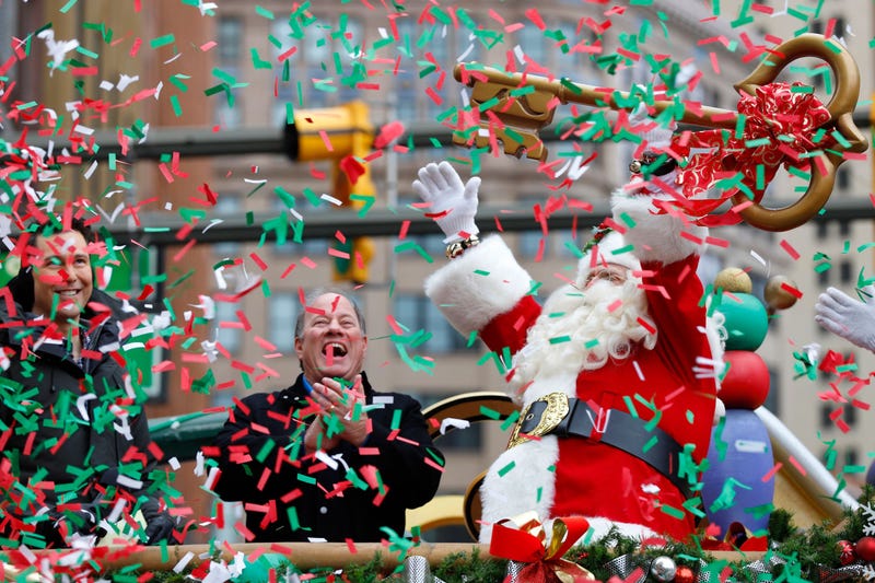 Santa getting the key to the city at America's Thanksgiving Parade in Detroit