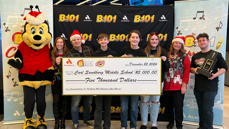 B101's 2024 K-8 Christmas Choir Competition Champions Carl Sandburg Middle School Performs at B101