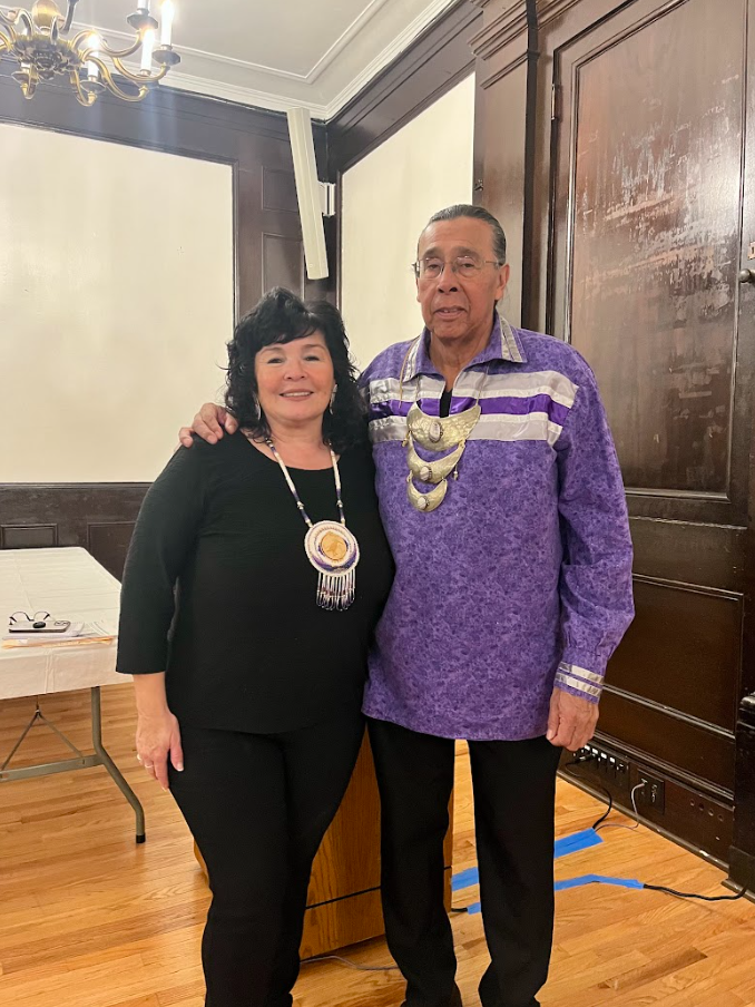 Betty Lyons, president and executive director of the American Indian Law Alliance (AILA) and Tadodaho Sid Hill, traditional chief of the Haudenosaunee.