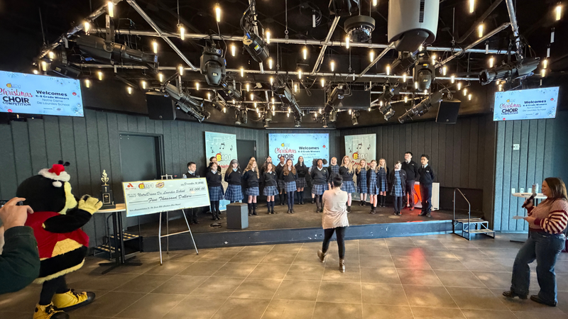 B101's 2025 K-8 Christmas Choir Competition Champions Notre Dame De Lourdes School Performs at B101
