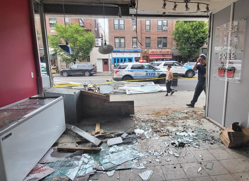 The crash left a giant hole in the front of the Carvel