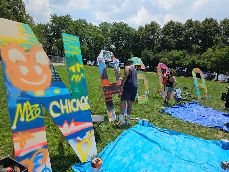 Local artist led non-profit, Paint the City, offers a variety of activities at the free and open to the public NASCAR Village during the NASCAR Chicago Streetrace weekend. 