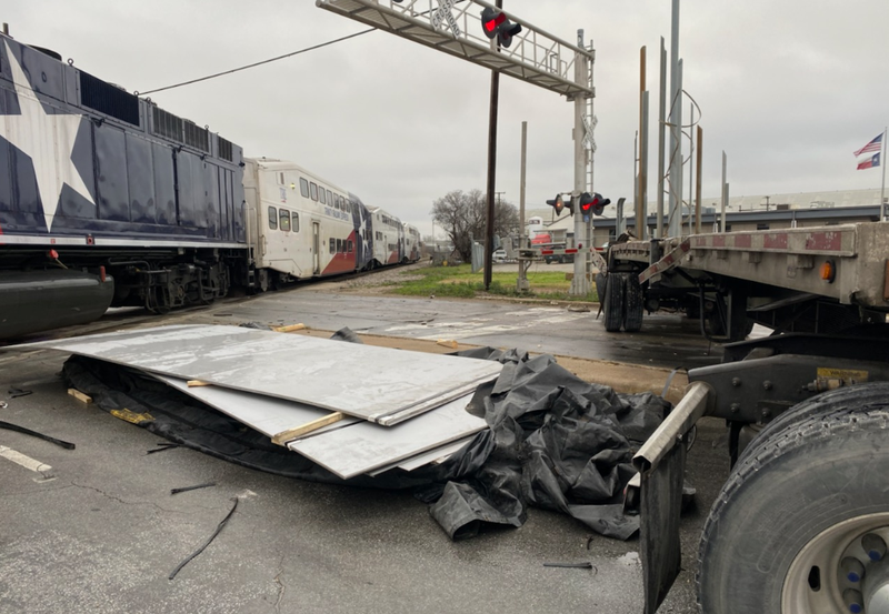 TRE Train Hits Truck At Crossing In Fort Worth