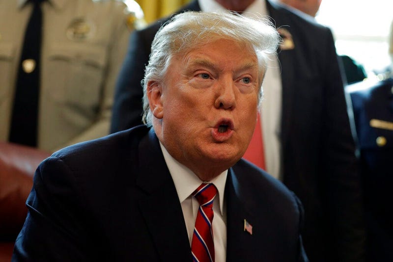 President Donald Trump speaks in the Oval Office of the White House, Friday, March 15, 2019, in Washington.