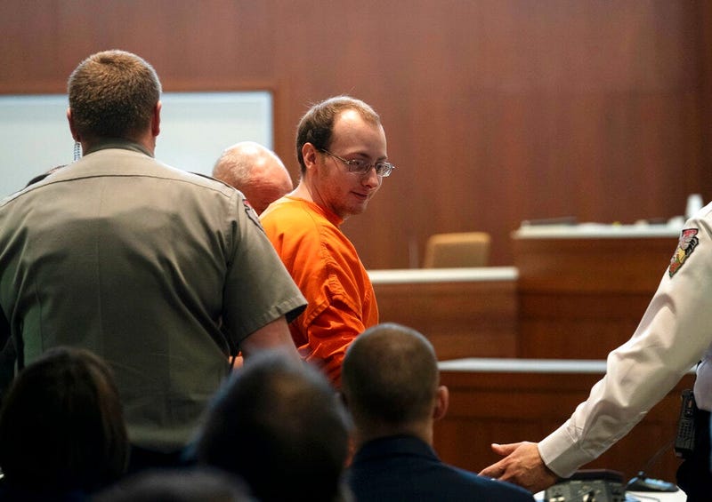 Jake Patterson appears for a hearing at the Barron County Justice Center, Wednesday, March 27, 2019, in Barron, Wis. Patterson pleaded guilty Wednesday to kidnapping 13-year-old Jayme Closs, killing her parents and holding her captive in a remote cabin fo