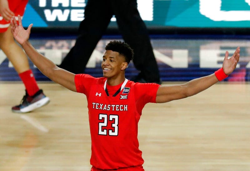 Texas Tech's Jarrett Culver (23) celebrates after defeating Michigan State 61-51 in the second half in the semifinals of the Final Four NCAA college basketball tournament, Saturday, April 6, 2019, in Minneapolis.