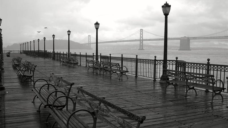San Francisco Rain Broadway Pier