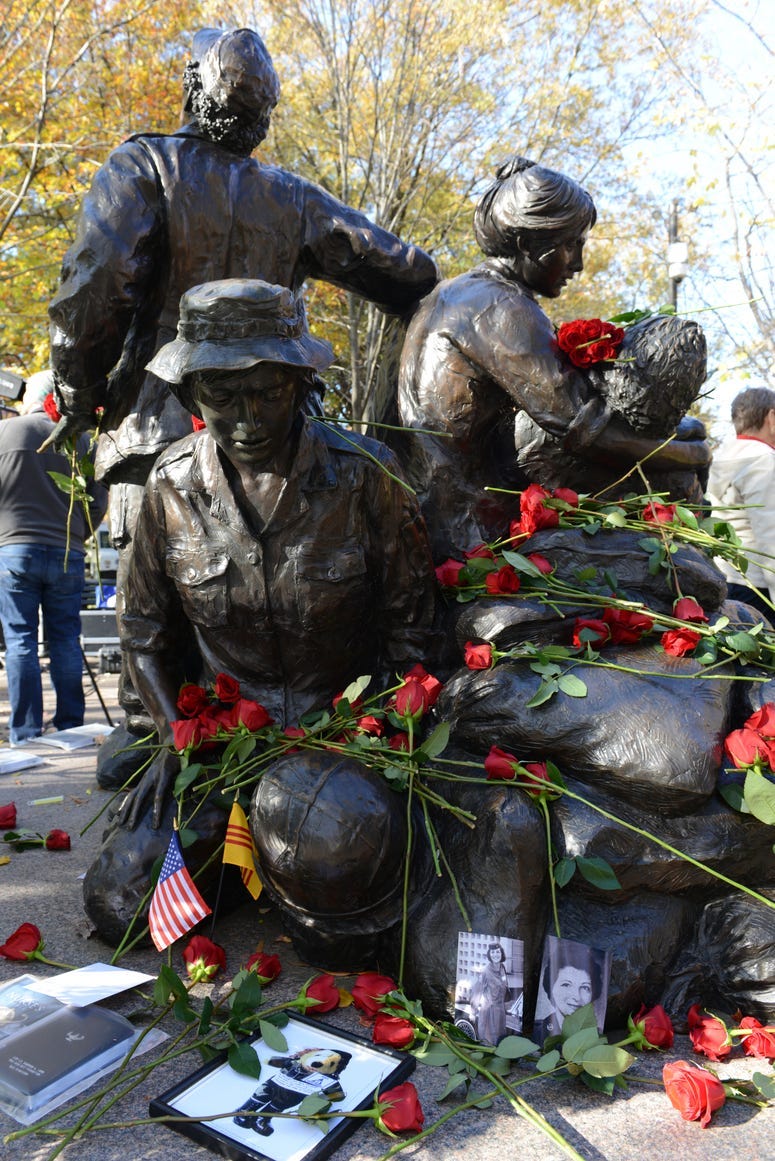 The Vietnam Women&apos;s Memorial is seen on Veterans Day, Washington, D.C., Nov. 11, 2013.