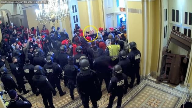 Jia Liu at the U.S. Capitol insurrection on Jan. 6, 2021.