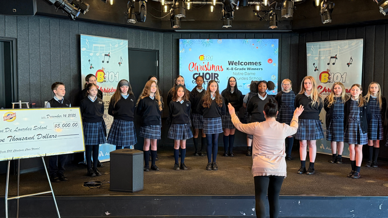 B101's 2025 K-8 Christmas Choir Competition Champions Notre Dame De Lourdes School Performs at B101