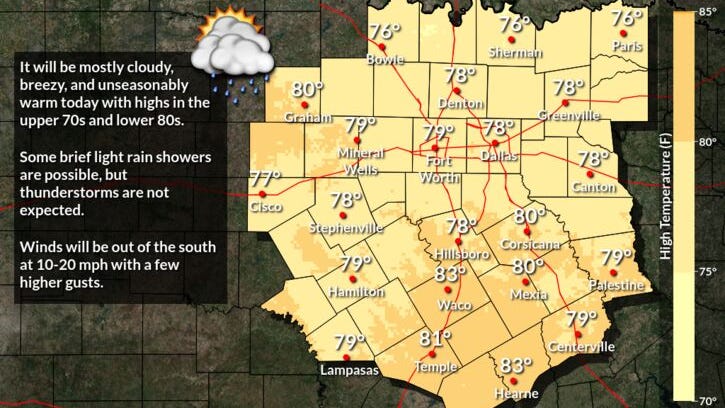 Breezy, warm and humid conditions; Threat for severe storms Friday afternoon and evening