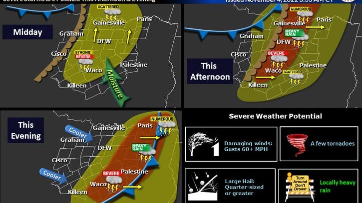 Storm threat Friday afternoon into early evening, clearing overnight and for the weekend