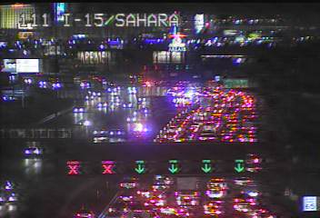 Nevada State Police block lanes after discovering a body on I-15 on Tuesday, June 18th