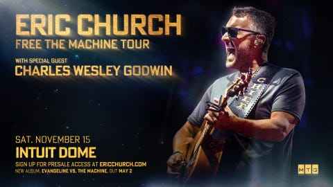 Eric Church "Free the Machine Tour" at Intuit Dome!