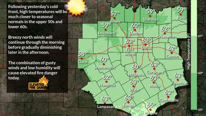 Below average temperatures today and tomorrow; Freeze warning overnight